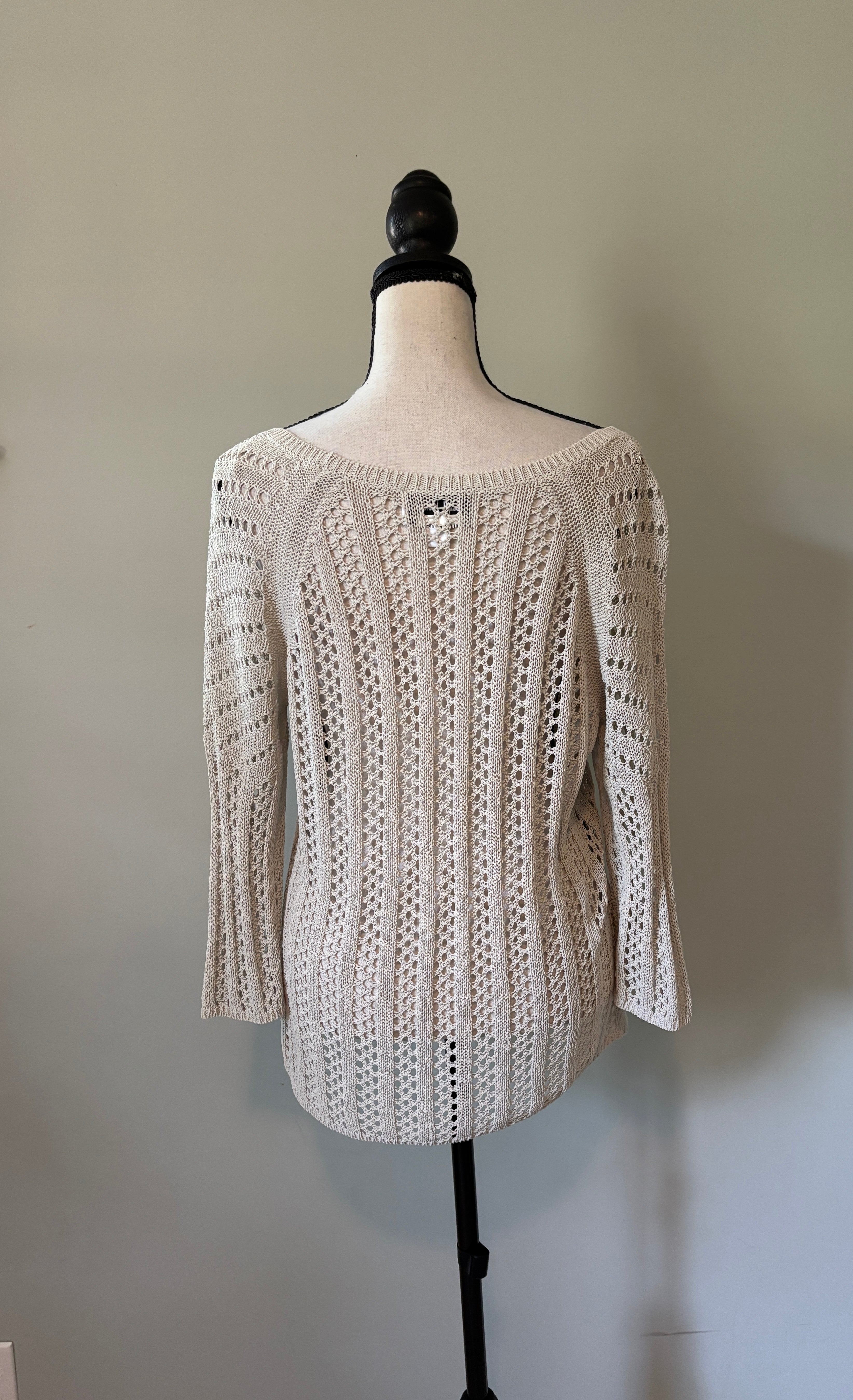 Joseph Ribkoff Open-Knit Crochet Sweater — Like New — M