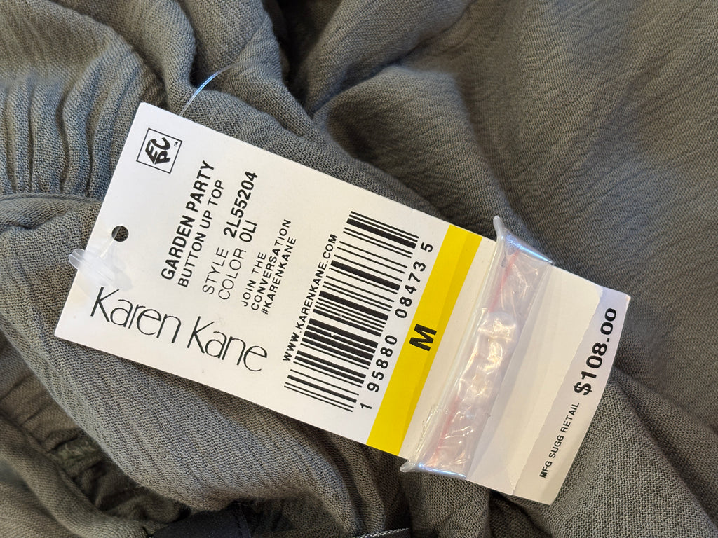 Karen Kane "Garden Party" Button-Up Top — NWT — M