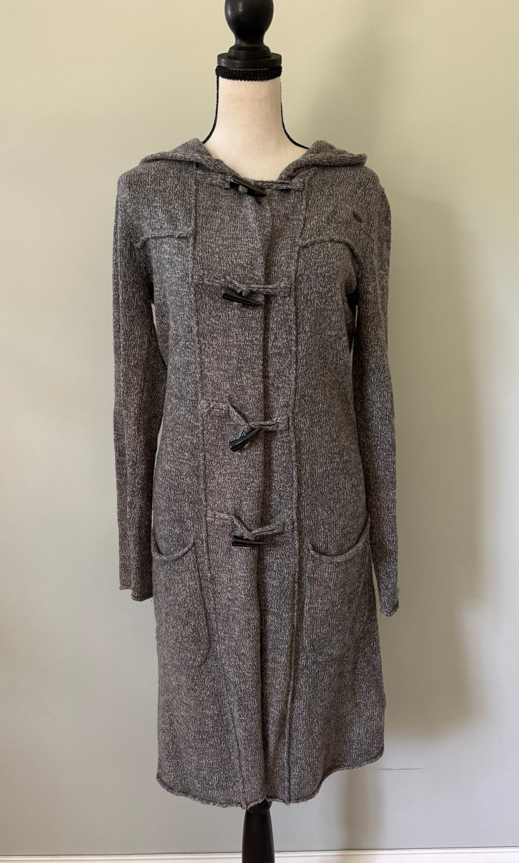 Joie Heather Grey Hooded Toggle Duster Cardigan — Size XS Like New