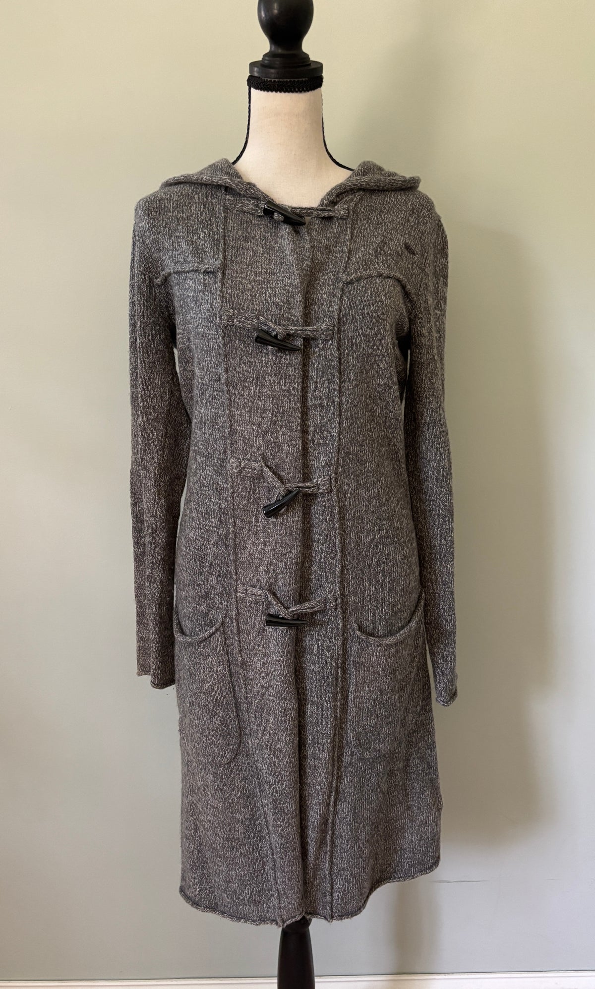 Joie Heather Grey Hooded Toggle Duster Cardigan — Size XS Like New
