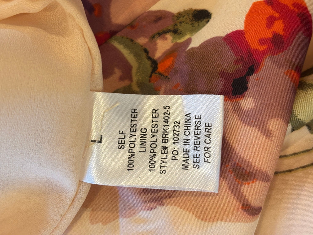 Bailey Rose floral mini skirt size large 100 percent polyester self lining material label