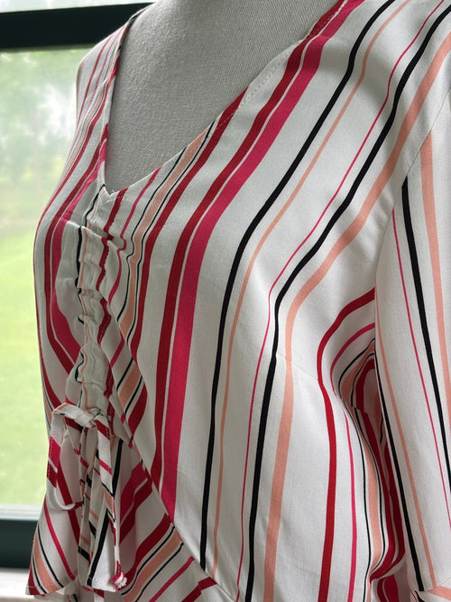 BB Dakota ivory stripe boho crop top back view new with tags size medium Sassy and Chic
