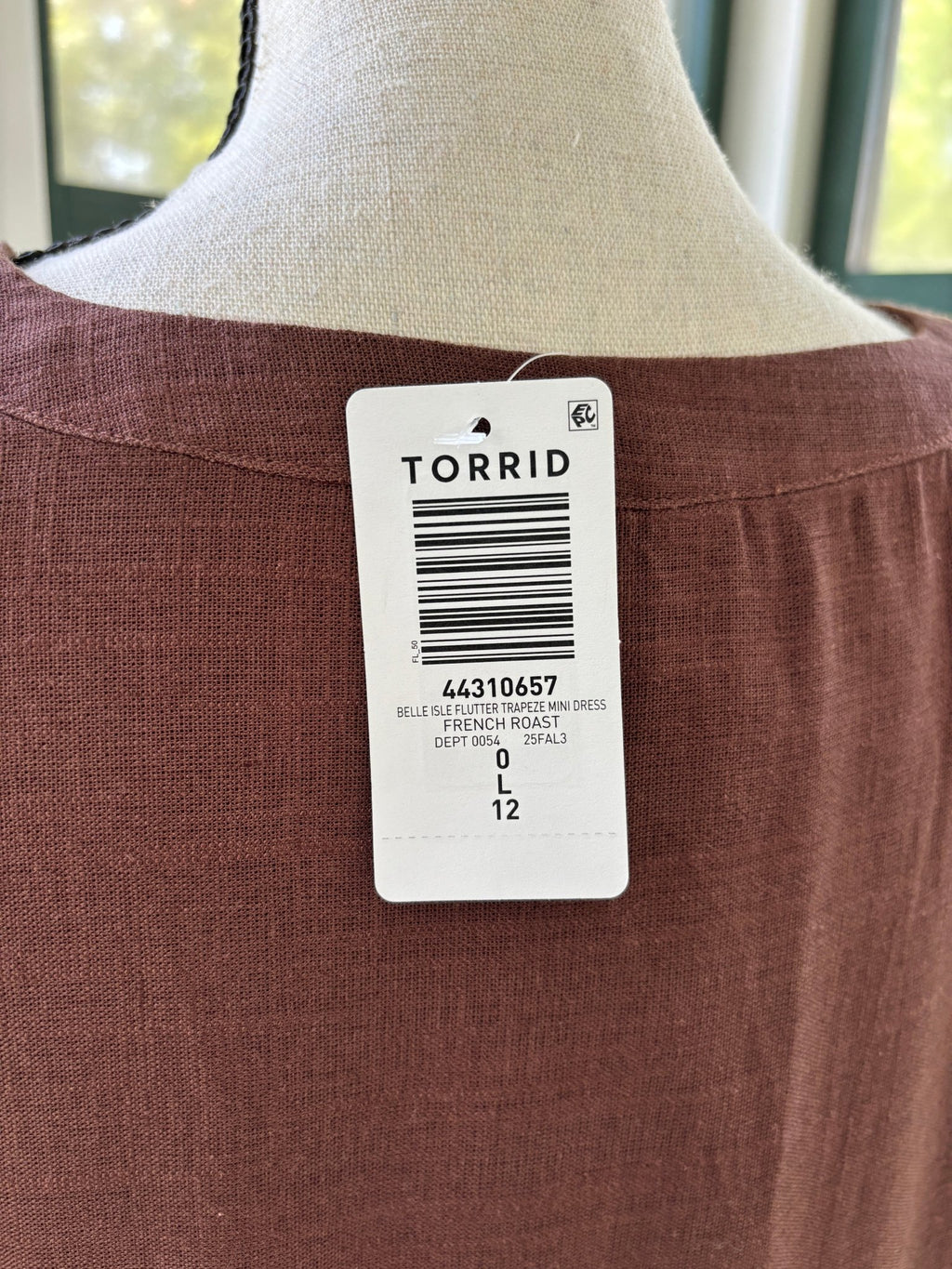 Boho thrifted dresses Torrid Belle Isle Flutter Trapeze tag size 12 French Roast NWT