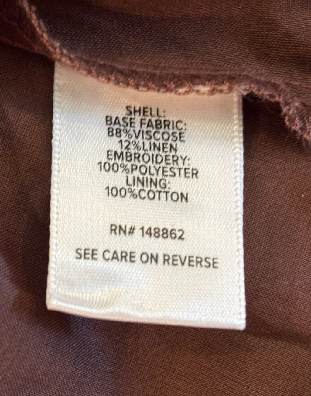 Belle Isle Torrid boho thrifted dress fabric label 88% viscose 12% linen