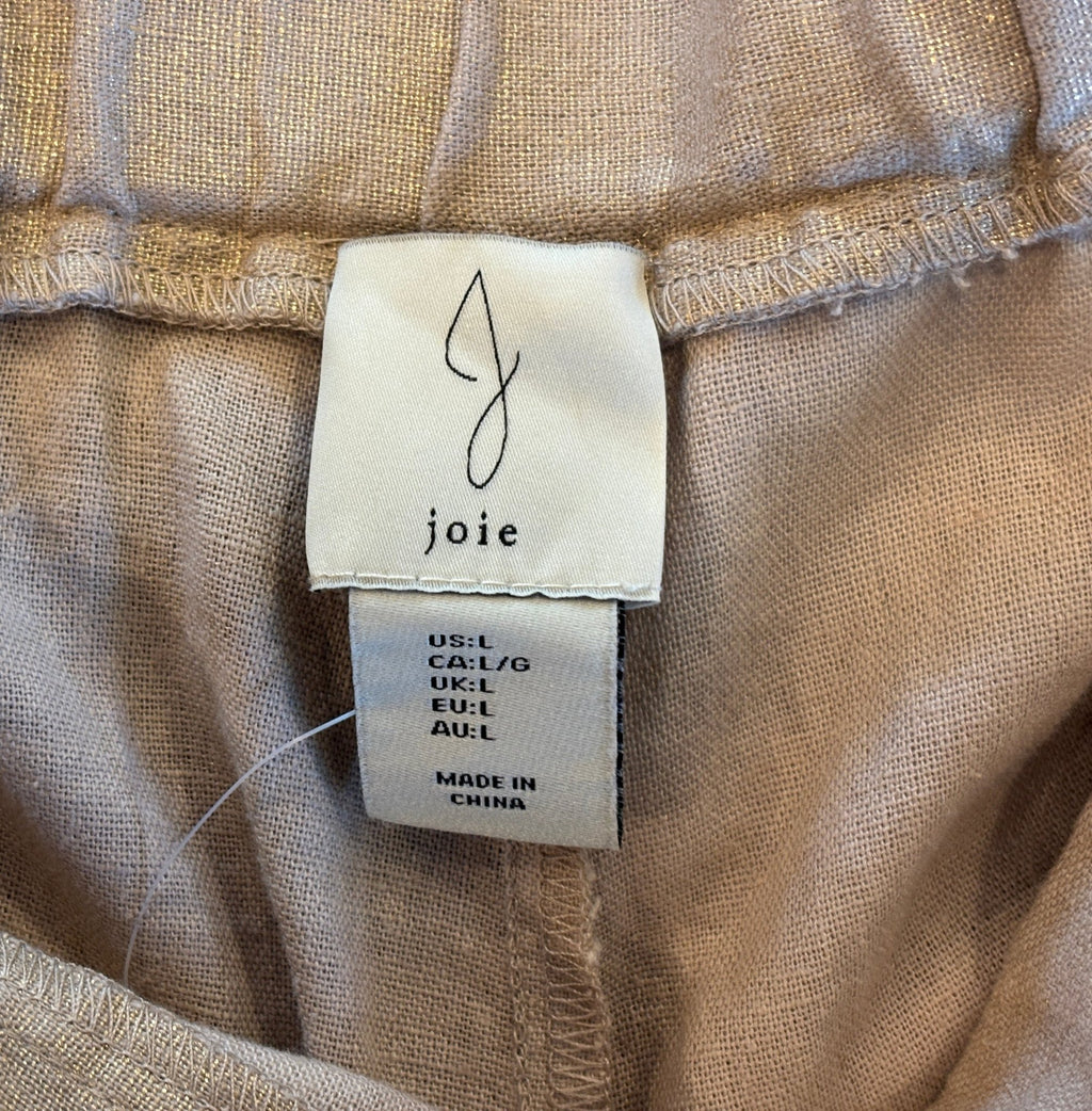 Joie size large label natural linen wide leg pants boho thrifted pants