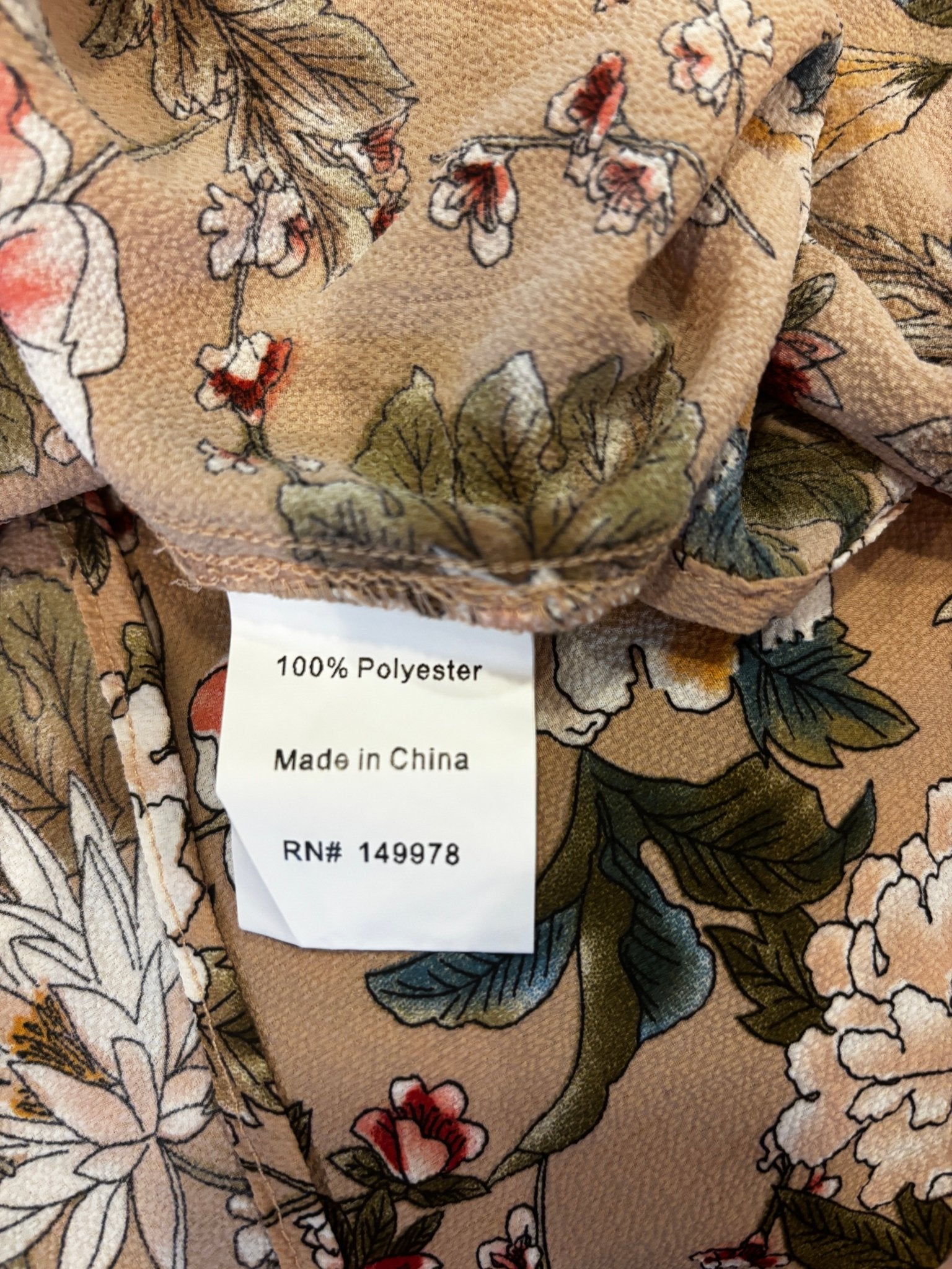 Arianna by Howard's thrifted dress fabric label 100% polyester NWT