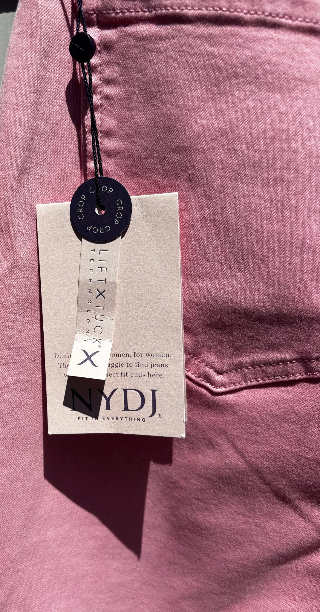 NYDJ boutique fresh jeans color care tag dusty rose unique wash