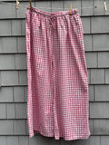 Brand new pink gingham pants The Lullaby Club wide leg pants front view size XXL NWT