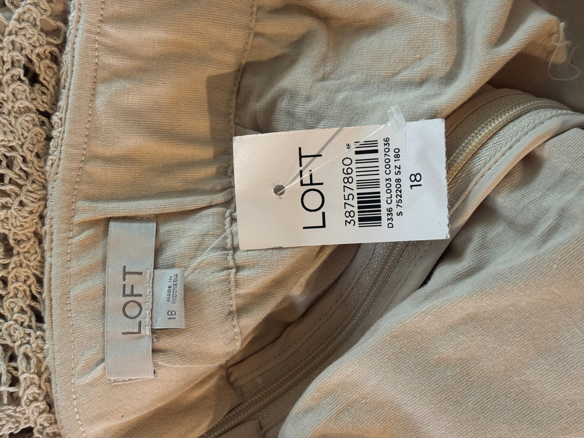 LOFT curated new skirts fabric label 87% cotton 13% nylon care instructions