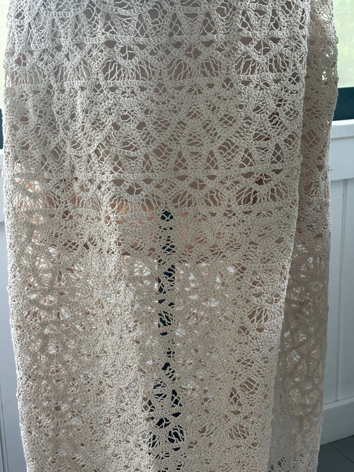 LOFT curated new skirts cream crochet lace detail close up NWT