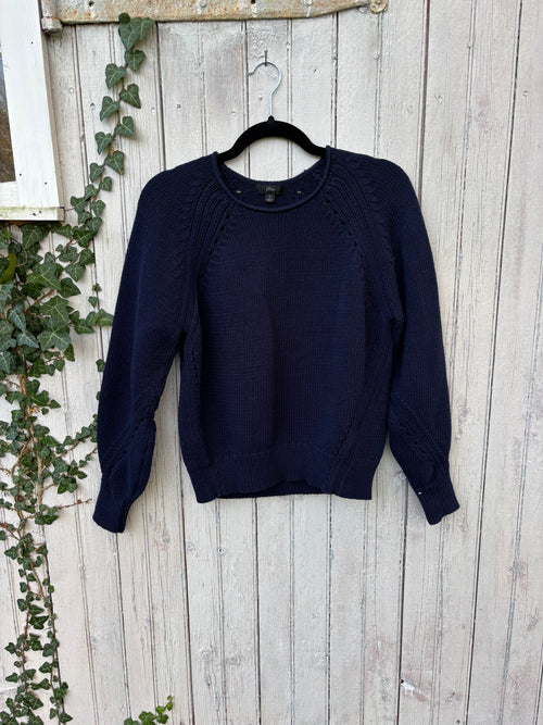 J.Crew  cotton pullover sweater front view classic silhouette secondhand sweaters like new Sassy and Chic