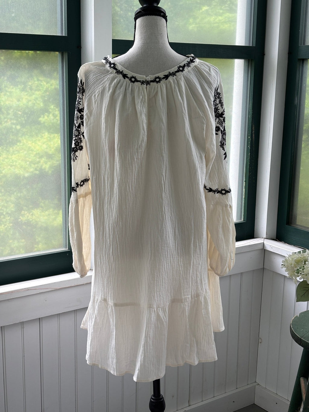 Hayden Los Angeles cream embroidered boho mini dress back view new with tags size medium Sassy and Chic