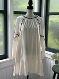 Hayden Los Angeles cream embroidered boho mini dress front view new with tags size medium Sassy and Chic