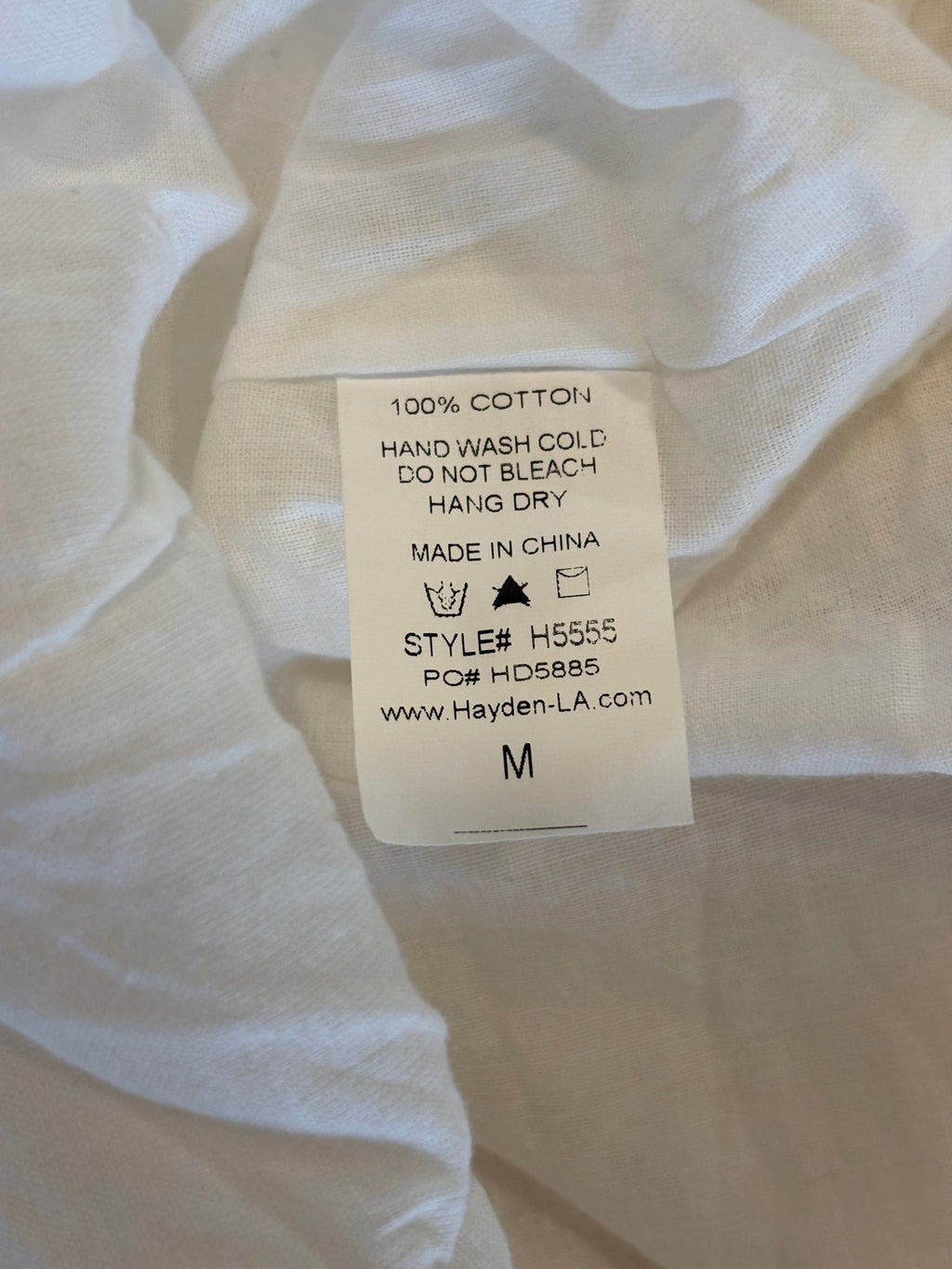 Hayden Los Angeles dress care label 100% cotton style H5555 size medium Sassy and Chic