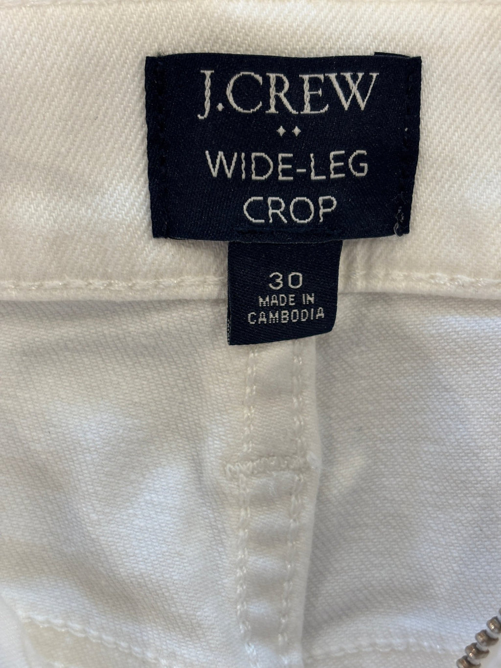 J.Crew wide leg crop brand label size 30 made in Cambodia