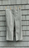 Lane Bryant 4 Season Slim Capri gray white stripe size 14 mid rise NWT front view clothesline