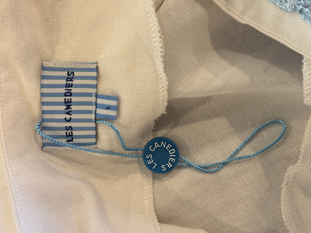 Les Canebiers brand label with size Large tag and branded button detail