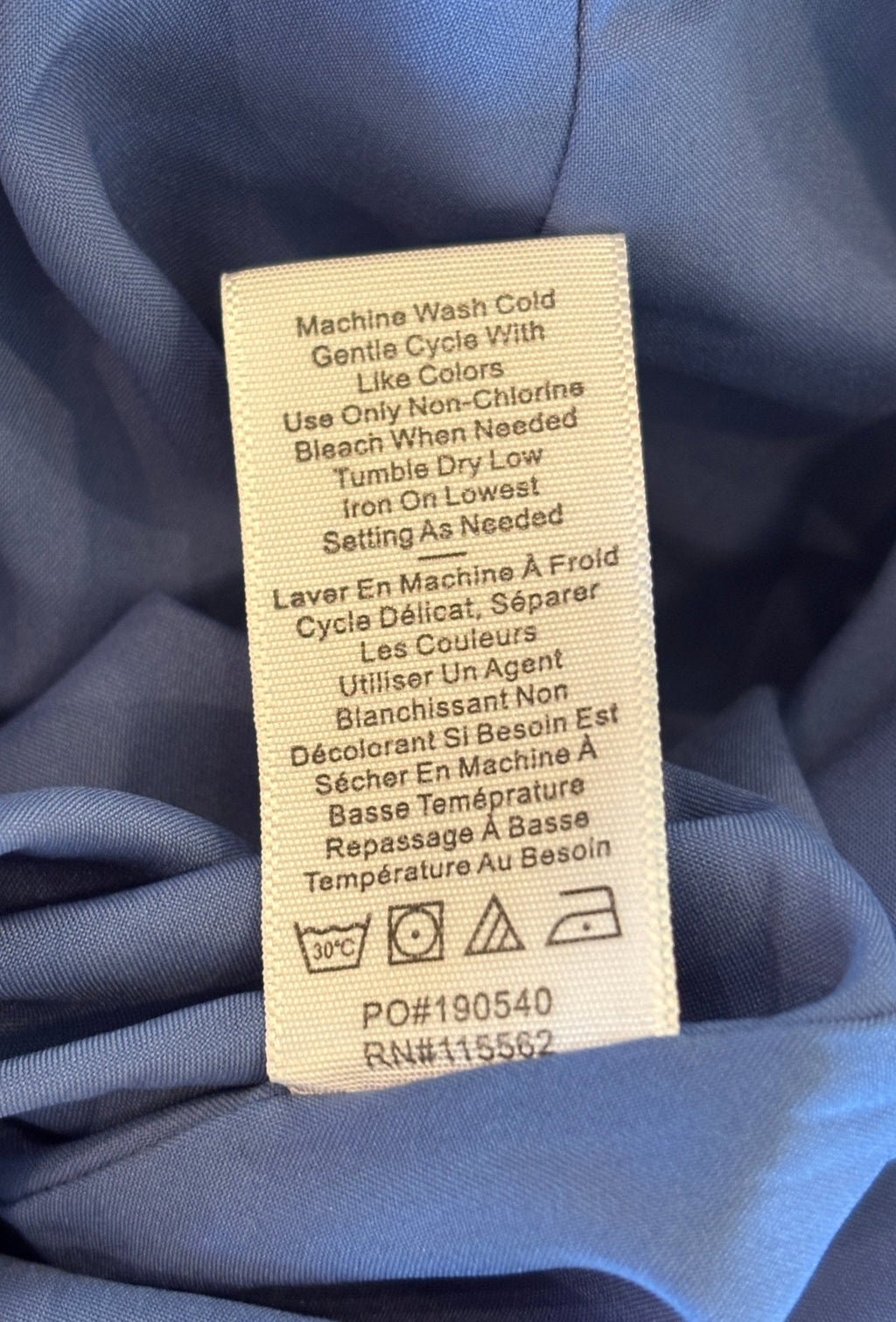 Likely blue floral midi dress care instructions machine wash cold gentle cycle tumble dry low