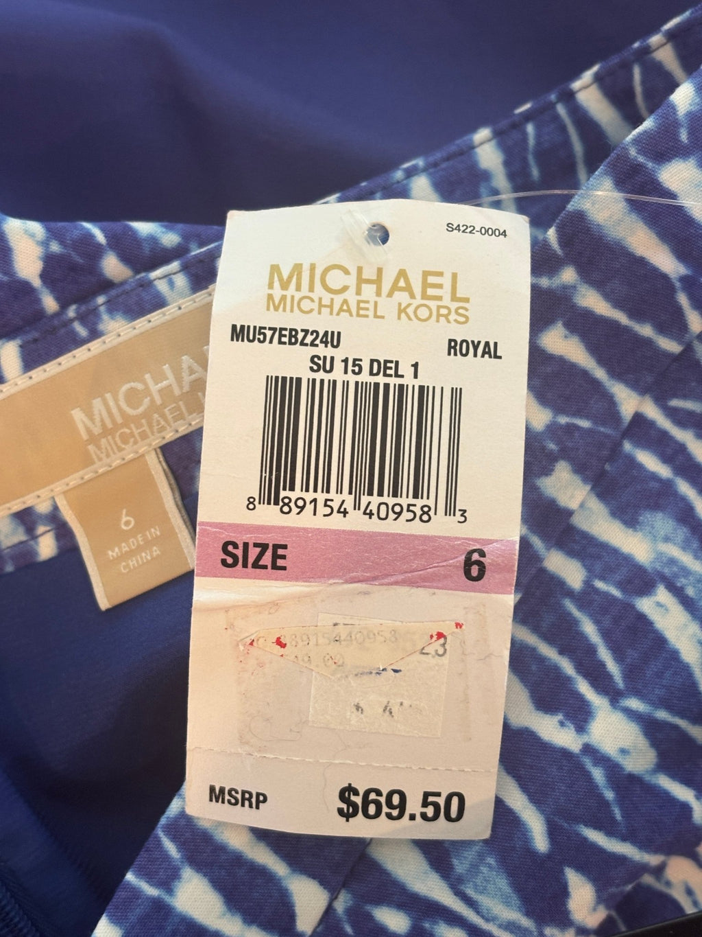 Michael Michael Kors brand label and size 6 tag