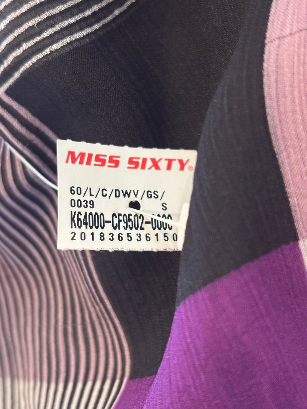 Miss Sixty style number tag interior detail