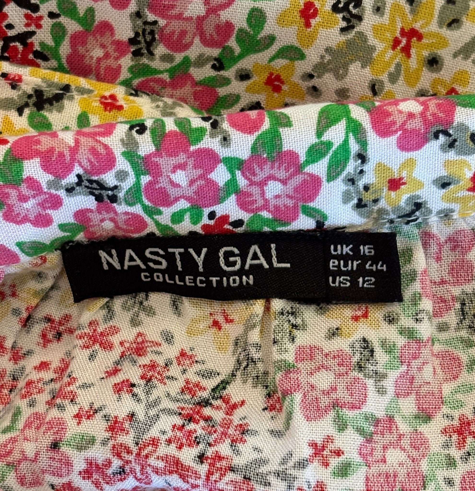 Nasty Gal Collection brand label size US 12 UK 16 EUR 44