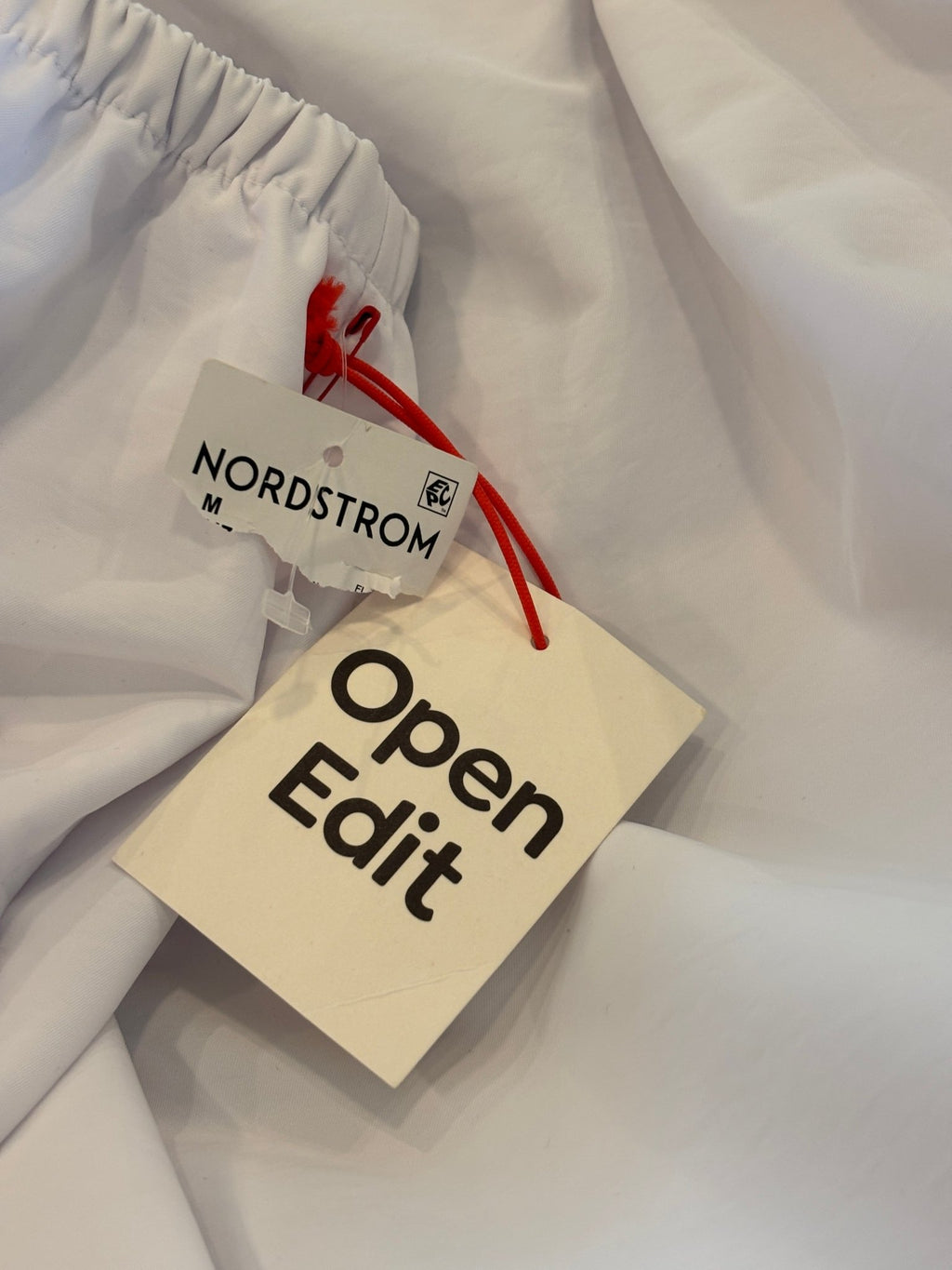 Open Edit by Nordstrom brand tags on white tiered maxi skirt, size Medium