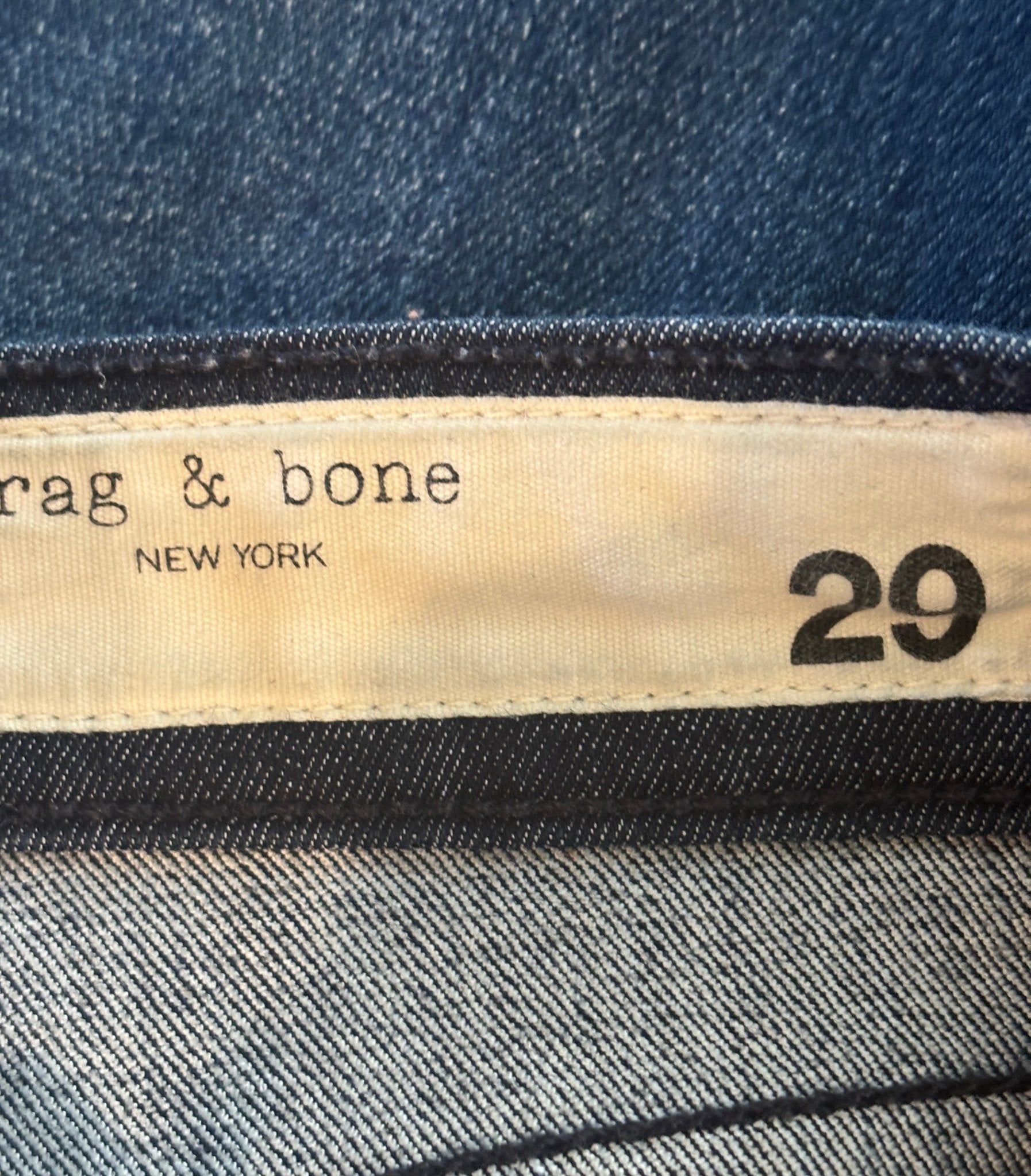 Rag and Bone New York jeans size 29 brand label interior