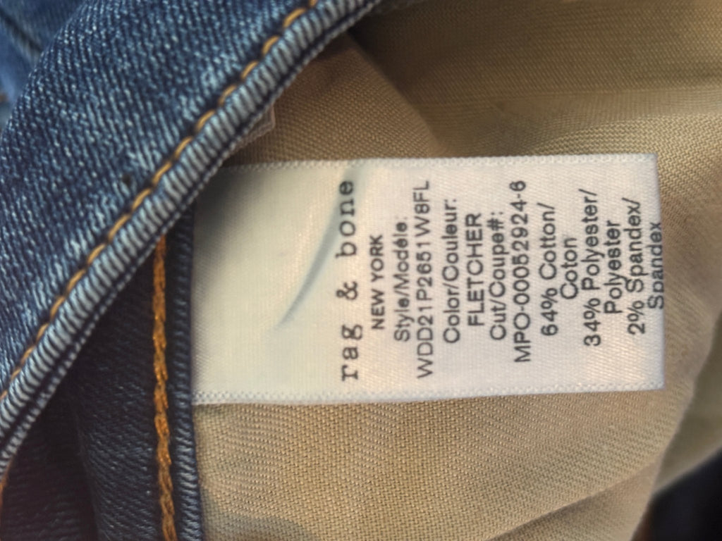 Rag and Bone Cate mid rise ankle skinny jeans size 29 64 percent cotton 34 percent polyester Fletcher color