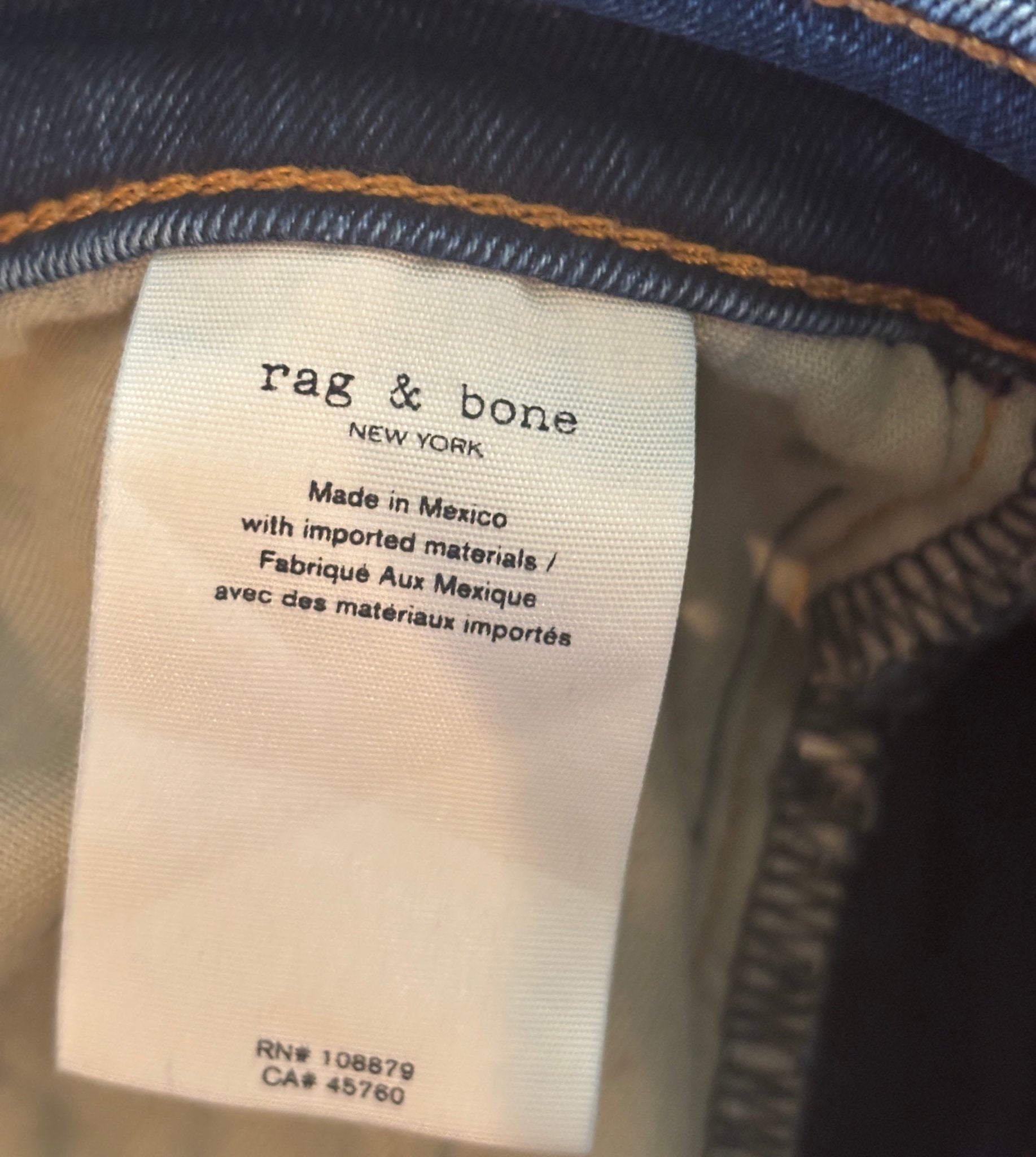 Rag and Bone Cate mid rise ankle skinny jeans size 29 made in Mexico imported materials label