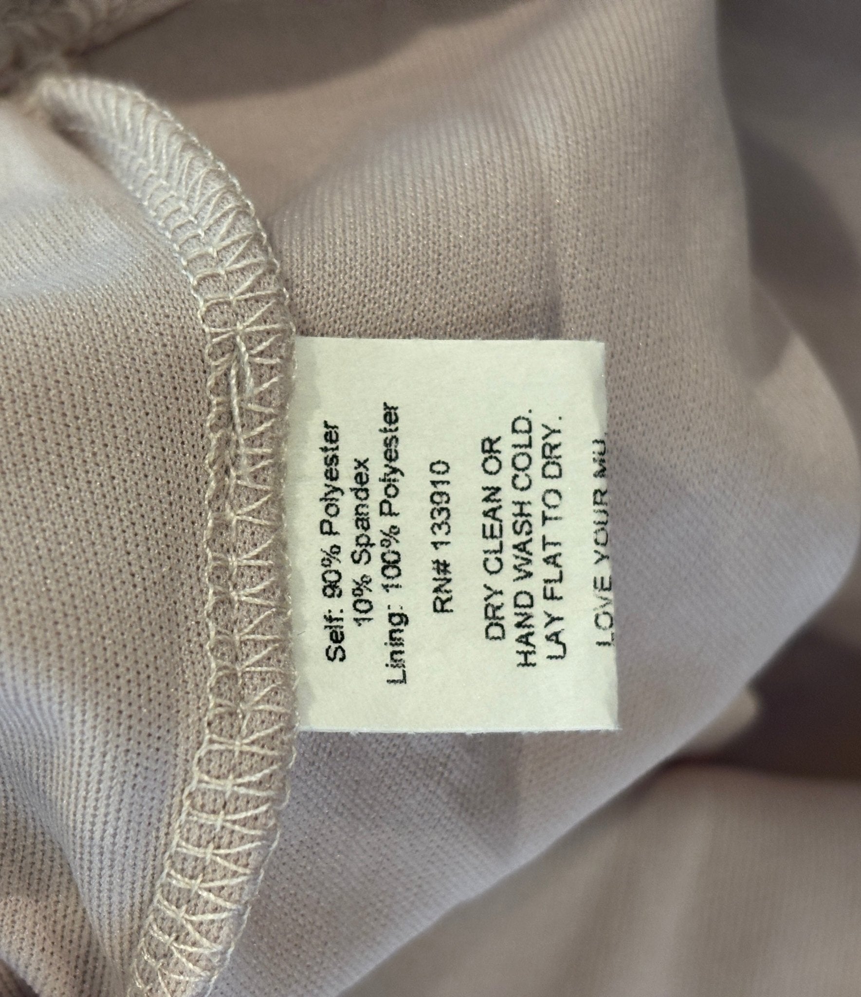 Show Me Your Mumu Zurich Knot Gown care label dry clean hand wash cold lay flat to dry