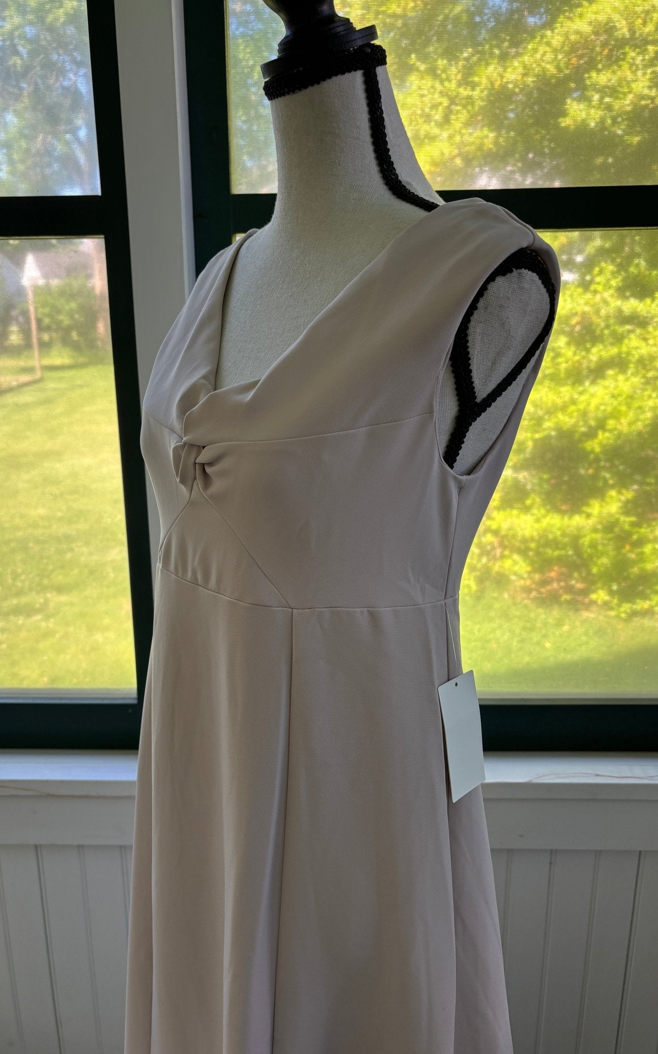 Show Me Your Mumu Zurich Knot Gown size medium knot bow detail side view NWT blush taupe