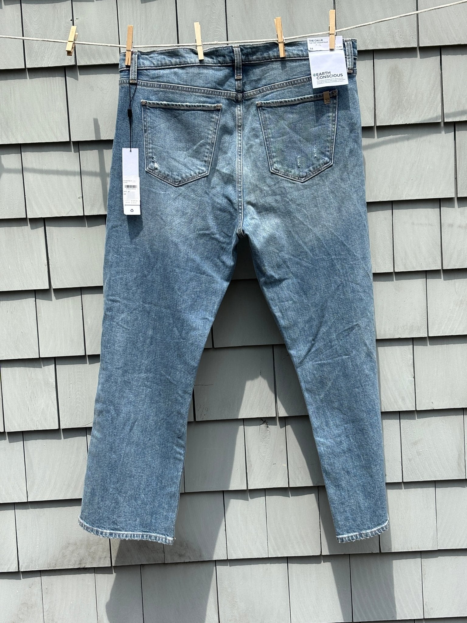 Thrifted designer denim Joe's Jeans Callie cropped boot back view Earth Conscious NWT