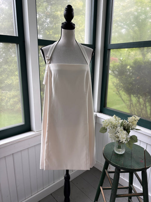 Abercrombie Fitch cream halter mini dress front view thrifted dresses new with tags Sassy and Chic