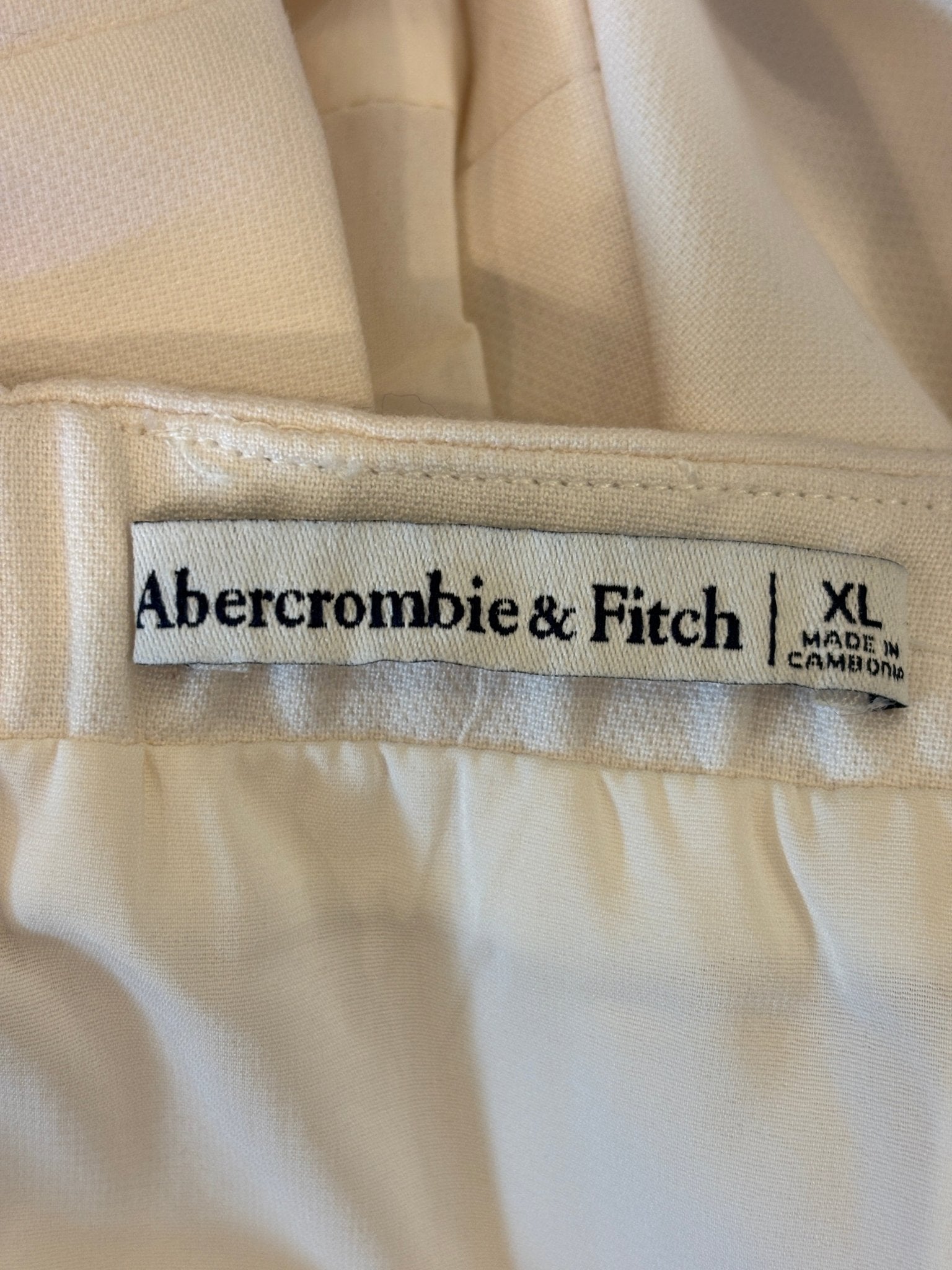 Abercrombie Fitch brand label size XL cream halter dress thrifted dresses new with tags Sassy and Chic