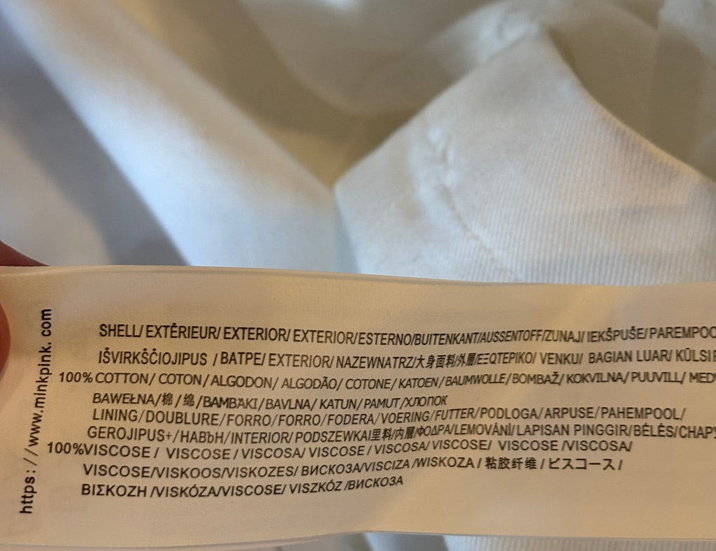 Minkpink Imogen Dress care label 100 cotton shell viscose lining thrifted dresses Sassy and Chic