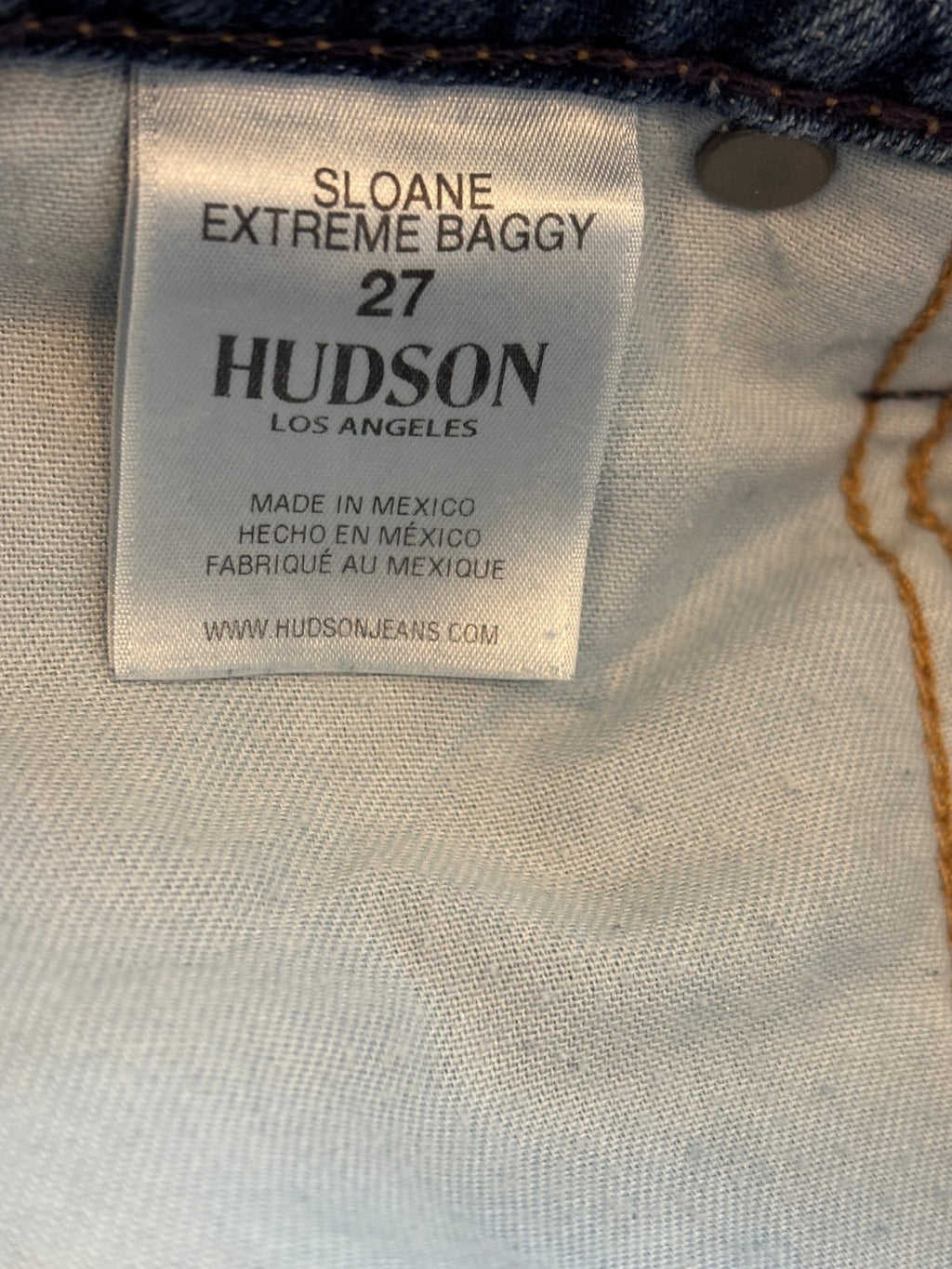 Hudson Sloane Extreme Baggy jeans size label 27 brand new tags Sassy and Chic
