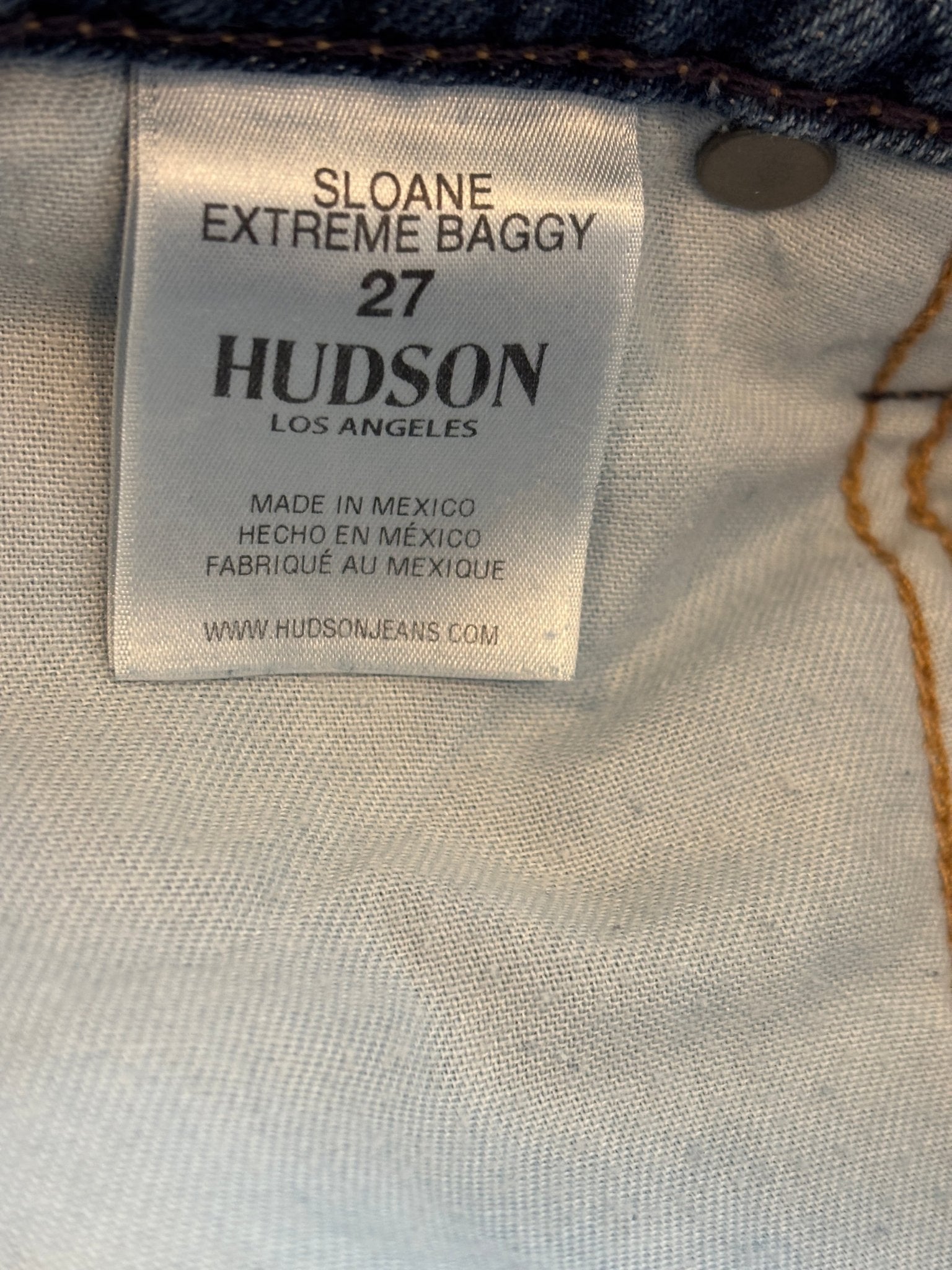 Hudson Sloane Extreme Baggy jeans size label 27 brand new tags Sassy and Chic