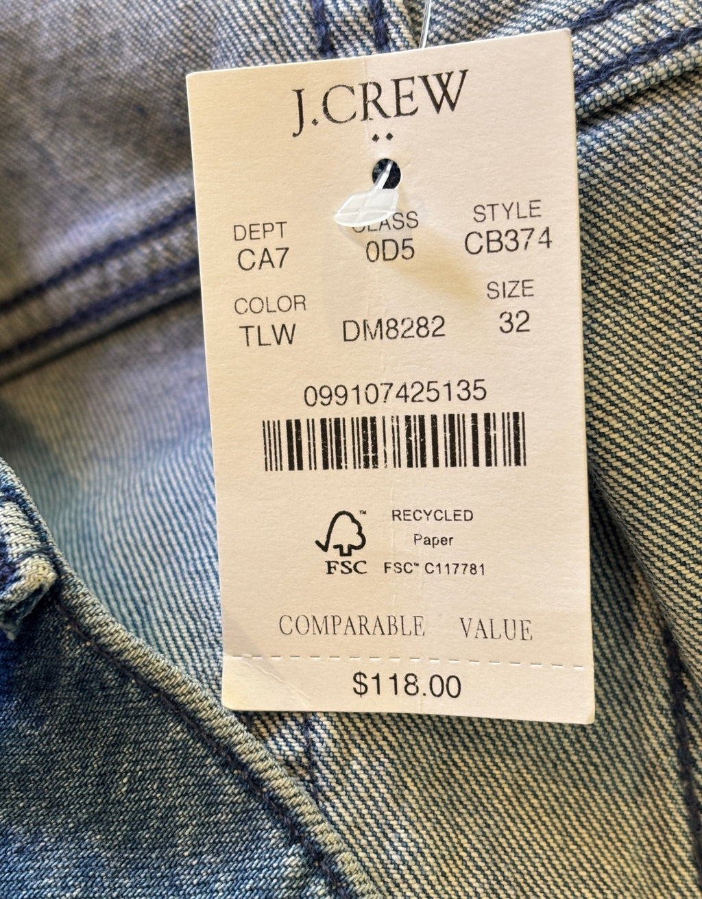 JCrew Wide Leg Crop jeans hang tag retail price size 32 thrifted jeans new with tags Sassy and Chic