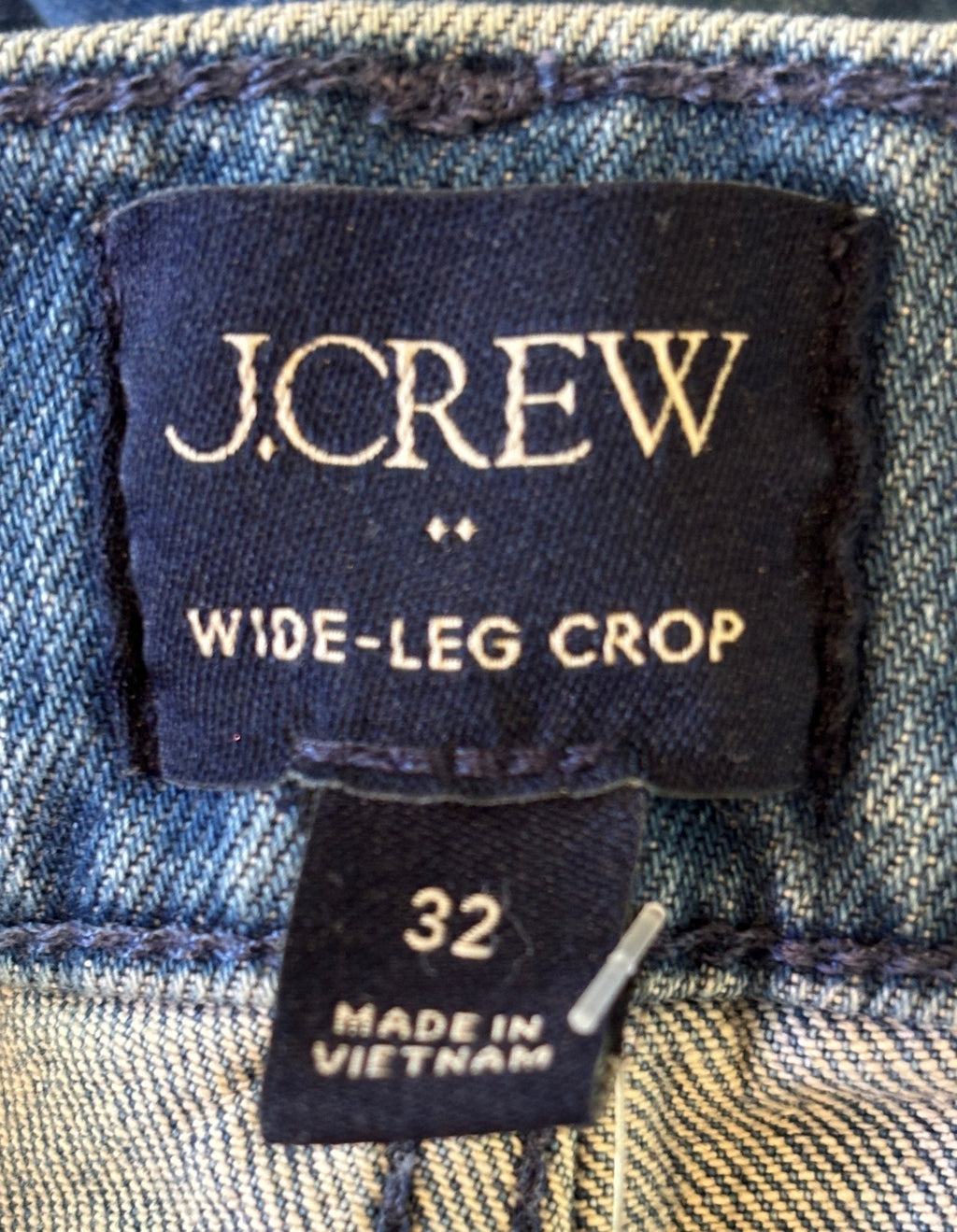 JCrew Wide Leg Crop brand label size 32 made in Vietnam thrifted jeans new with tags Sassy and Chic