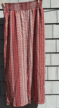 Cupshe wide leg rust boho print pants front view thrifted pants new with tags Sassy and Chic