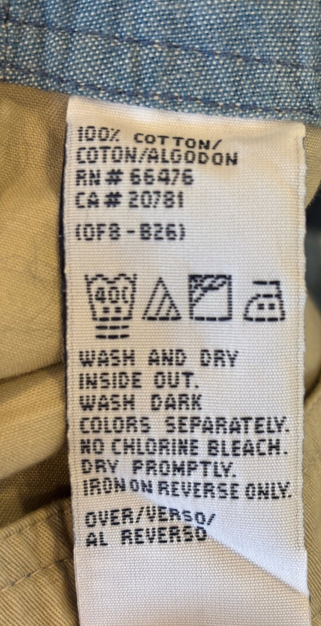 Tommy Hilfiger khaki crop pants care label 100 cotton machine wash thrifted pants Sassy and Chic