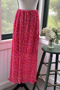 Petal Pup Minelli Pleat Midi Skirt hot pink front view thrifted skirts new with tags Sassy and Chic