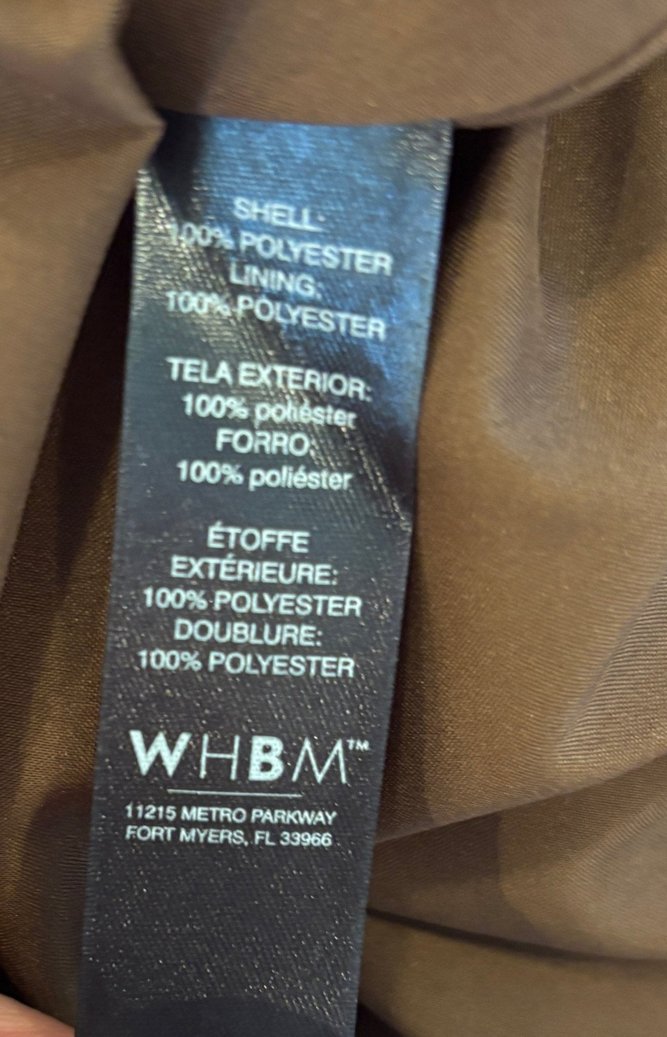 WHBM brown polka dot midi skirt fabric label 100% polyester fully lined like new Sassy and Chic