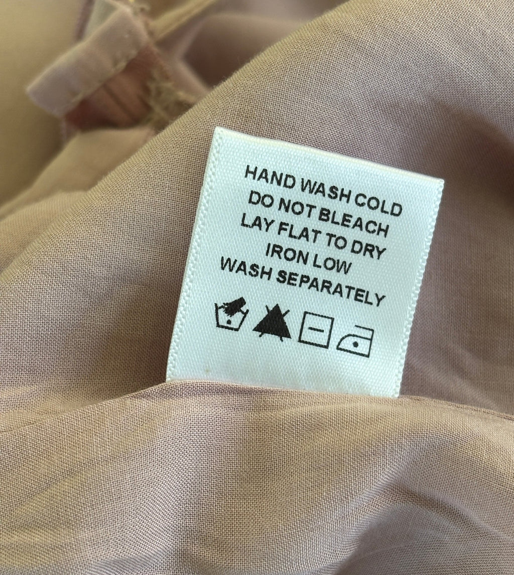 Tularosa crossback midi dress size medium care label hand wash cold lay flat to dry iron low