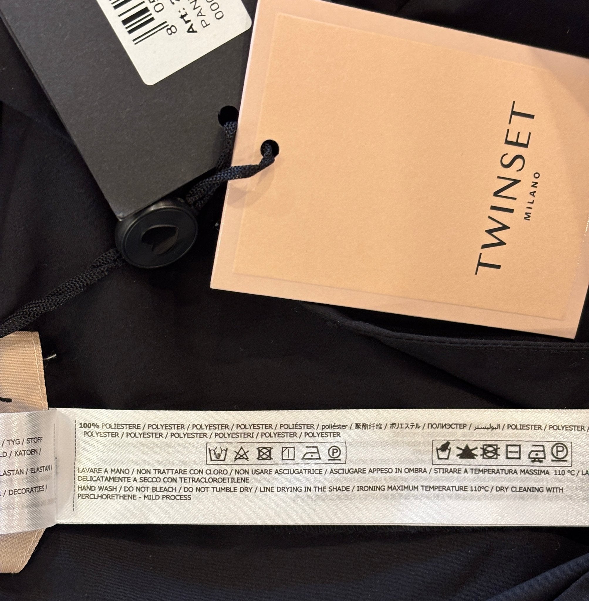 winSet Milano black lace crop pants 100 percent polyester care label hand wash only